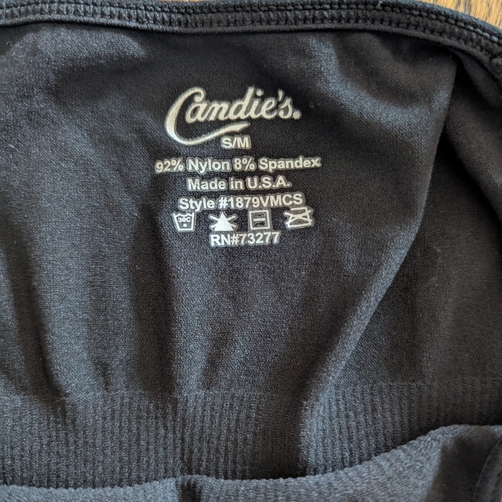 Candie's Black Nylon Spandex Top Size Small.